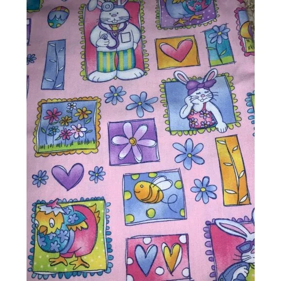 Easter Nurse Scrub Top Medical Nurse Uniform Size small - Picture 3 of 10